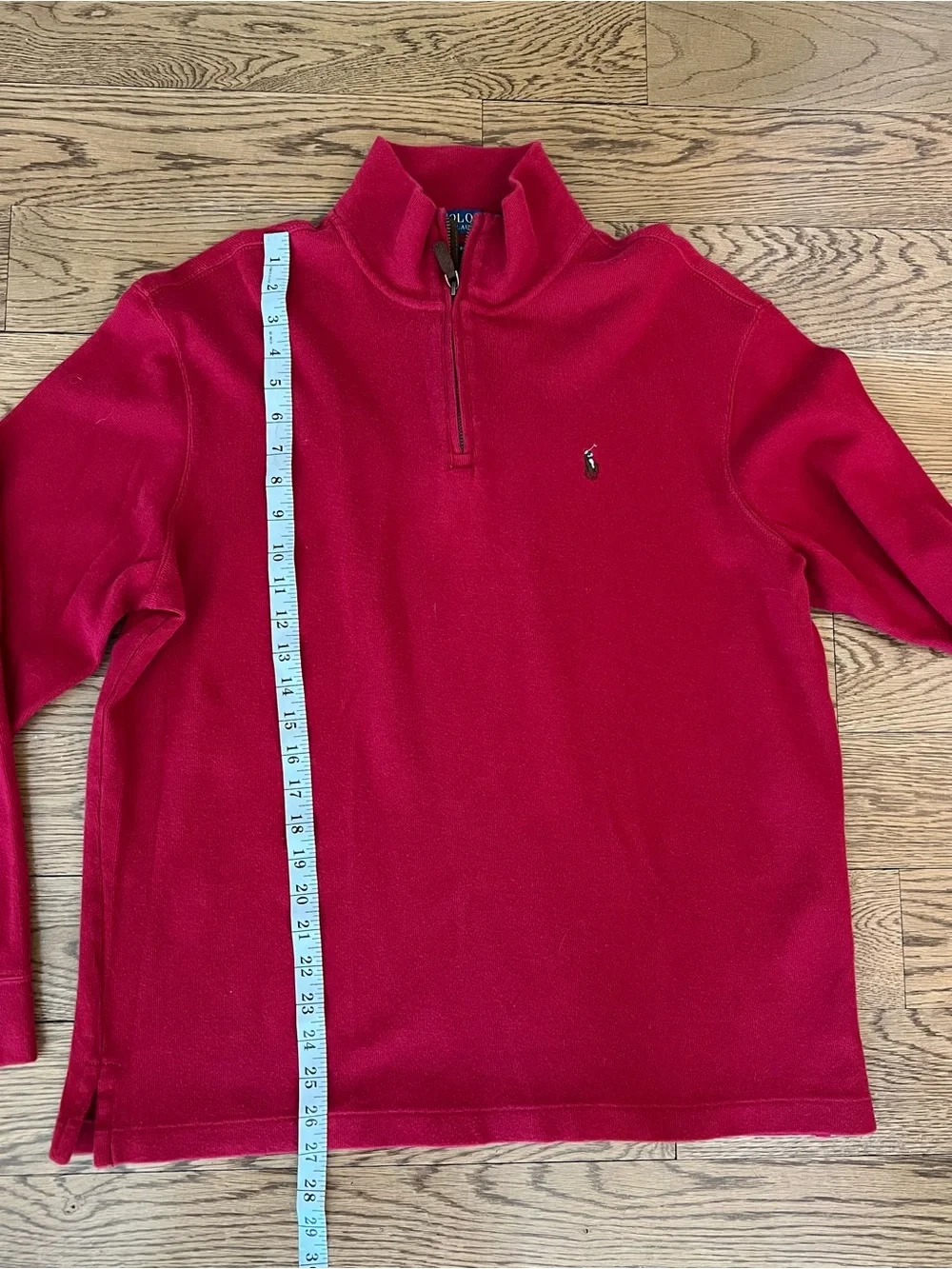 Polo by Ralph Lauren Men’s Red Quarter Zip Pullover Sweater Size Large